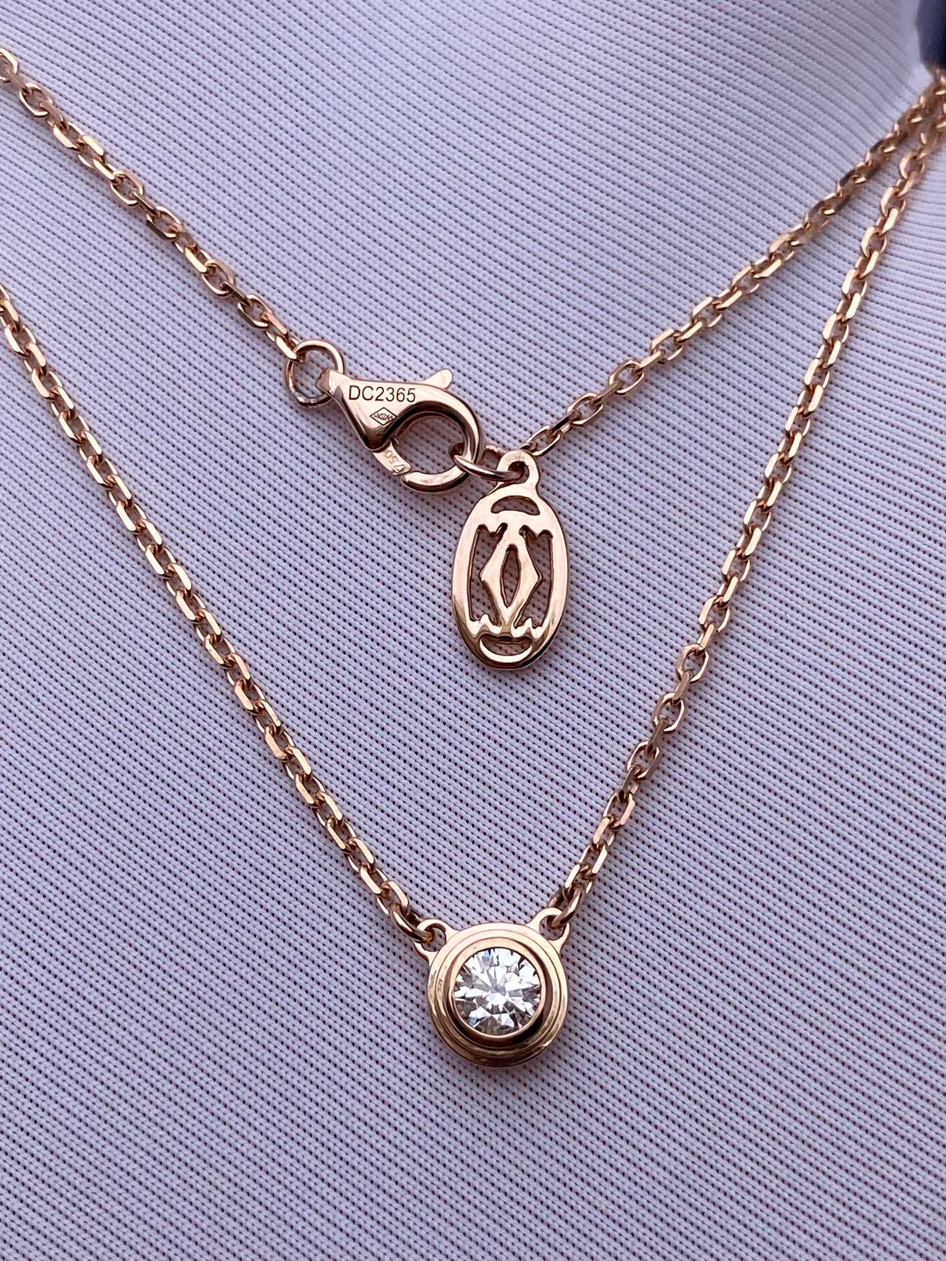 Custom Cartier d’Amour Pendant, Brilliant-Cut Diamond, Large Model Solid 18k Rose Gold
