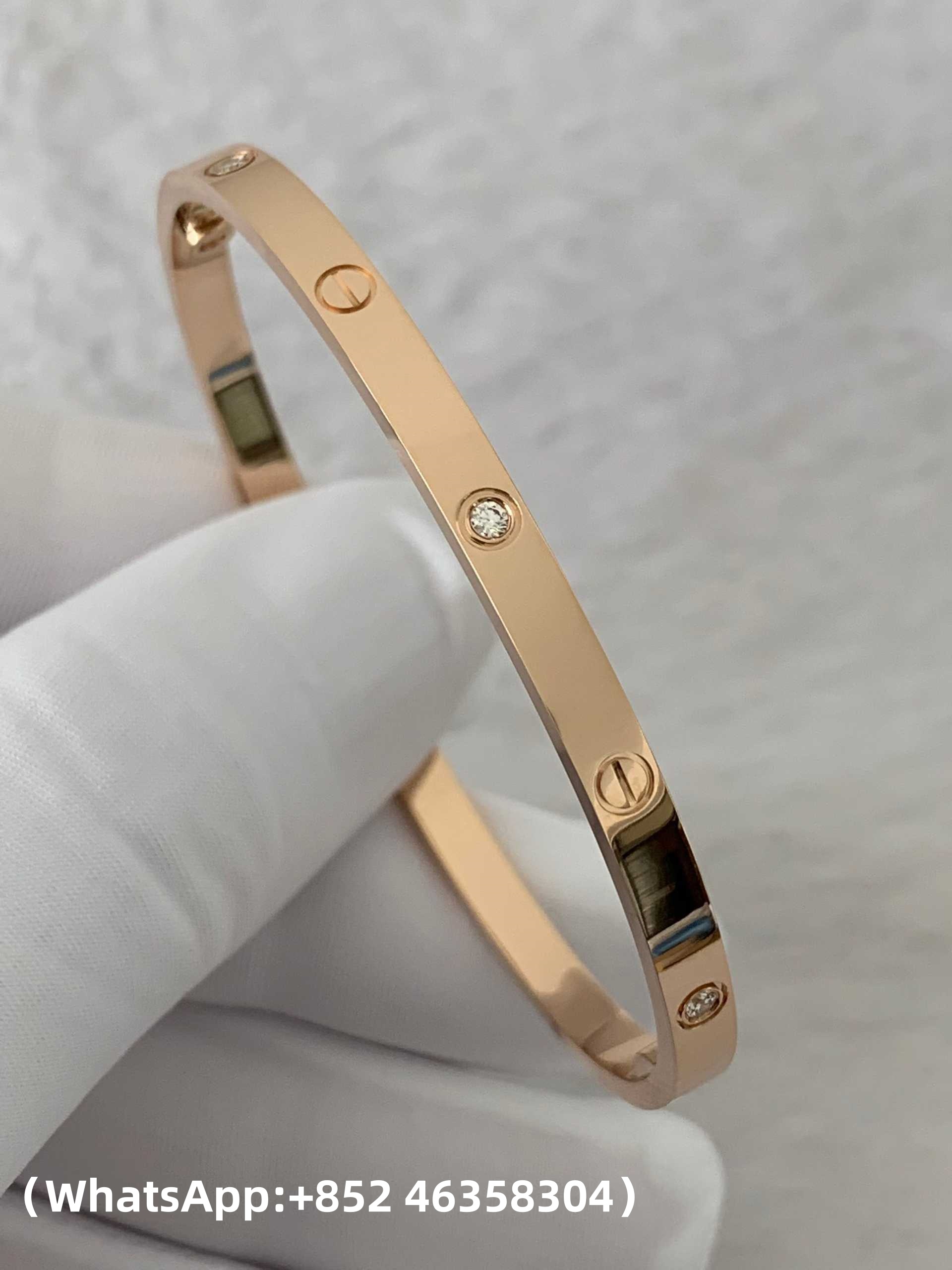 Premium 1:1 Cartier LOVE Bracelet, Small Model, 6 Diamonds Replica – Custom Solid 18K Rose Gold