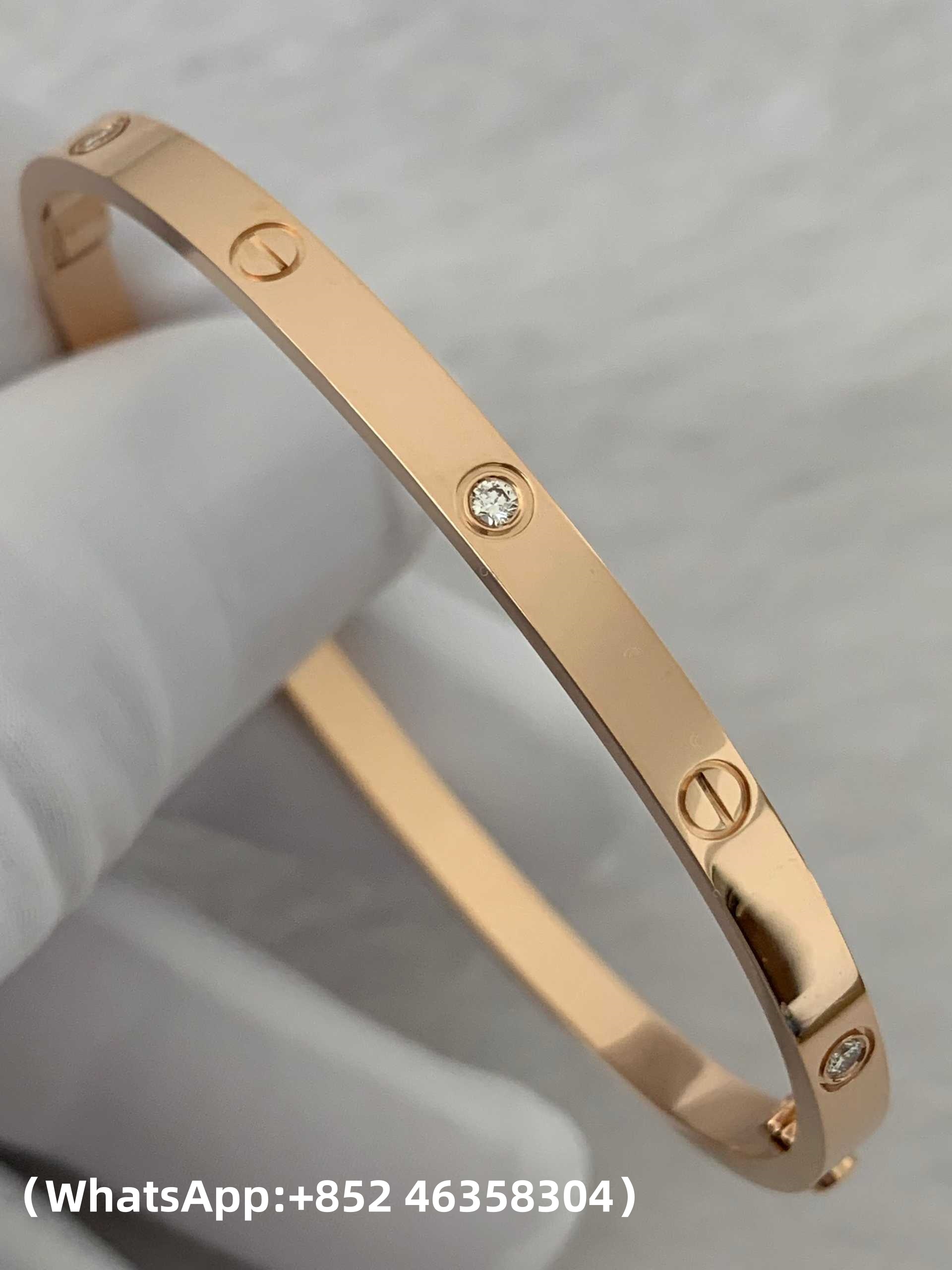 Premium 1:1 Cartier LOVE Bracelet, Small Model, 6 Diamonds Replica – Custom Solid 18K Rose Gold