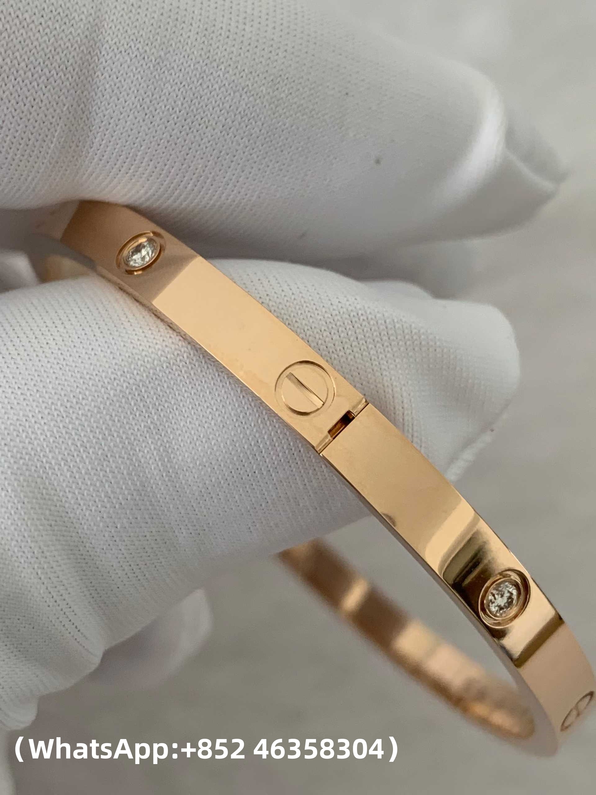 Premium 1:1 Cartier LOVE Bracelet, Small Model, 6 Diamonds Replica – Custom Solid 18K Rose Gold