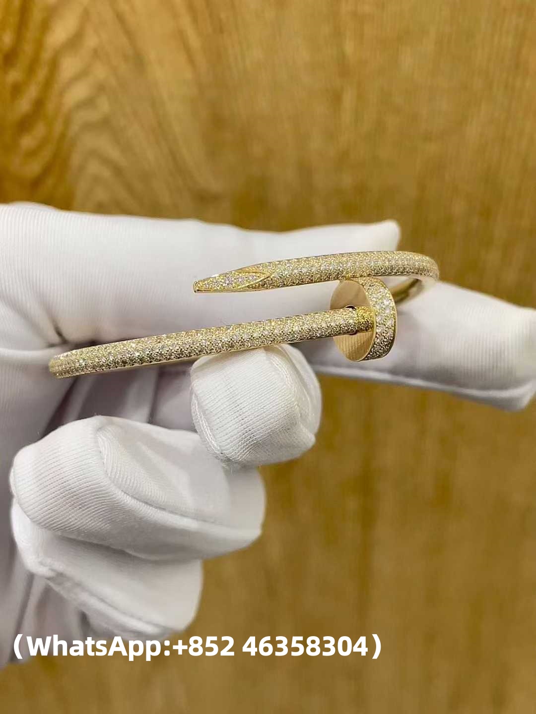 Custom Solid 18K Gold Cartier Jewelry Juste un Clou Bracelet Classic Model Diamonds