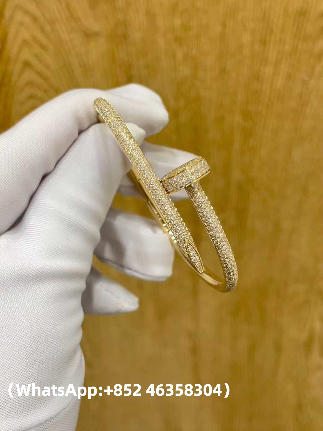 Custom Solid 18K Gold Cartier Jewelry Juste un Clou Bracelet Classic Model Diamonds