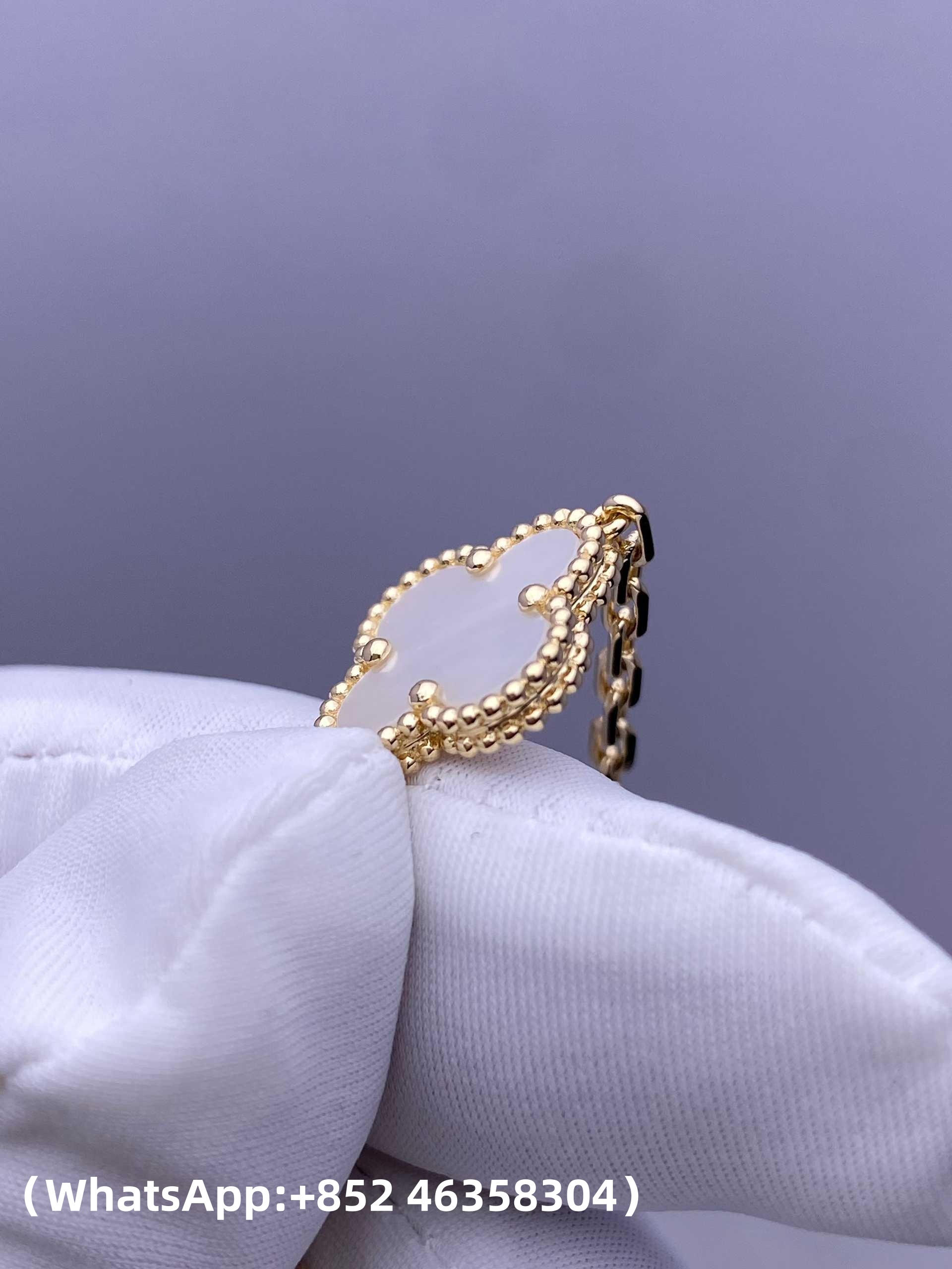 Premium 1:1 Van Cleef & Arpels Vintage Alhambra Bracelet, 5 motifs, Mother-Of-Pearl Replica – Custom Solid 18K Yellow Gold