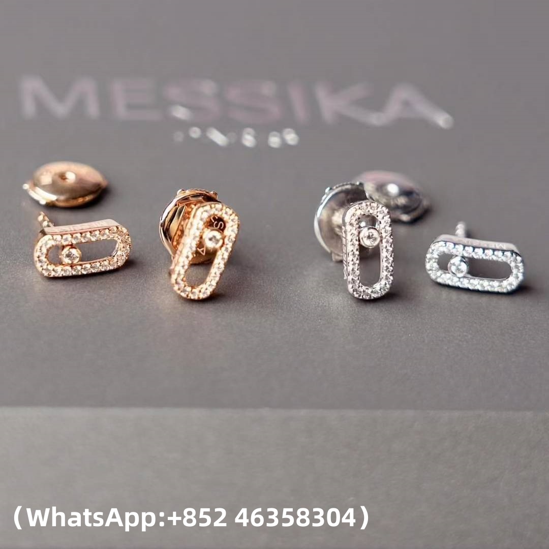 Premium 1:1 Messika Move Uno White Gold Diamond Earrings Replica – Custom Solid 18k Gold