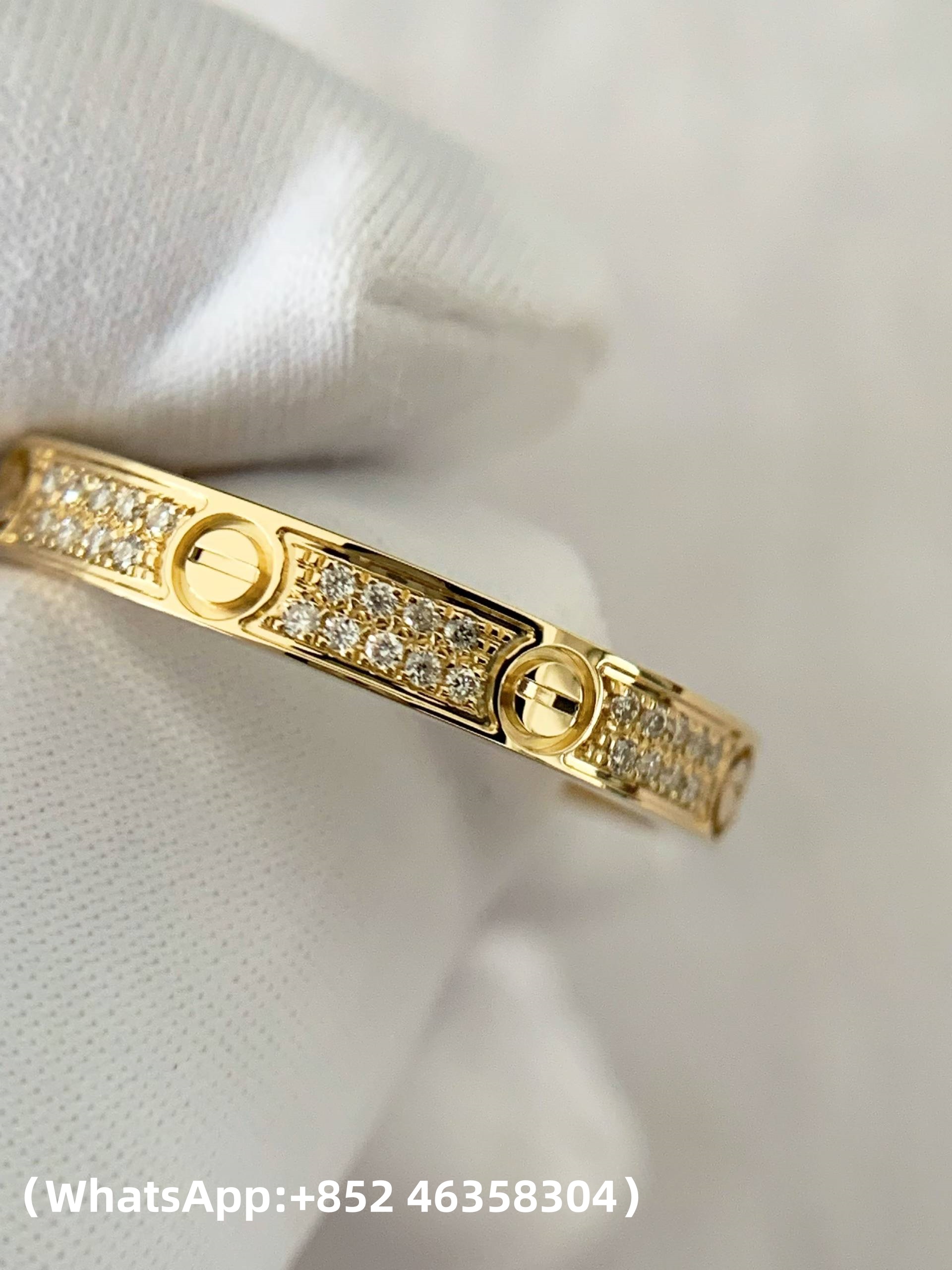 Premium 1:1 Cartier LOVE Ring, Mini Model, Paved Replica – Custom Solid 18k Yellow Gold