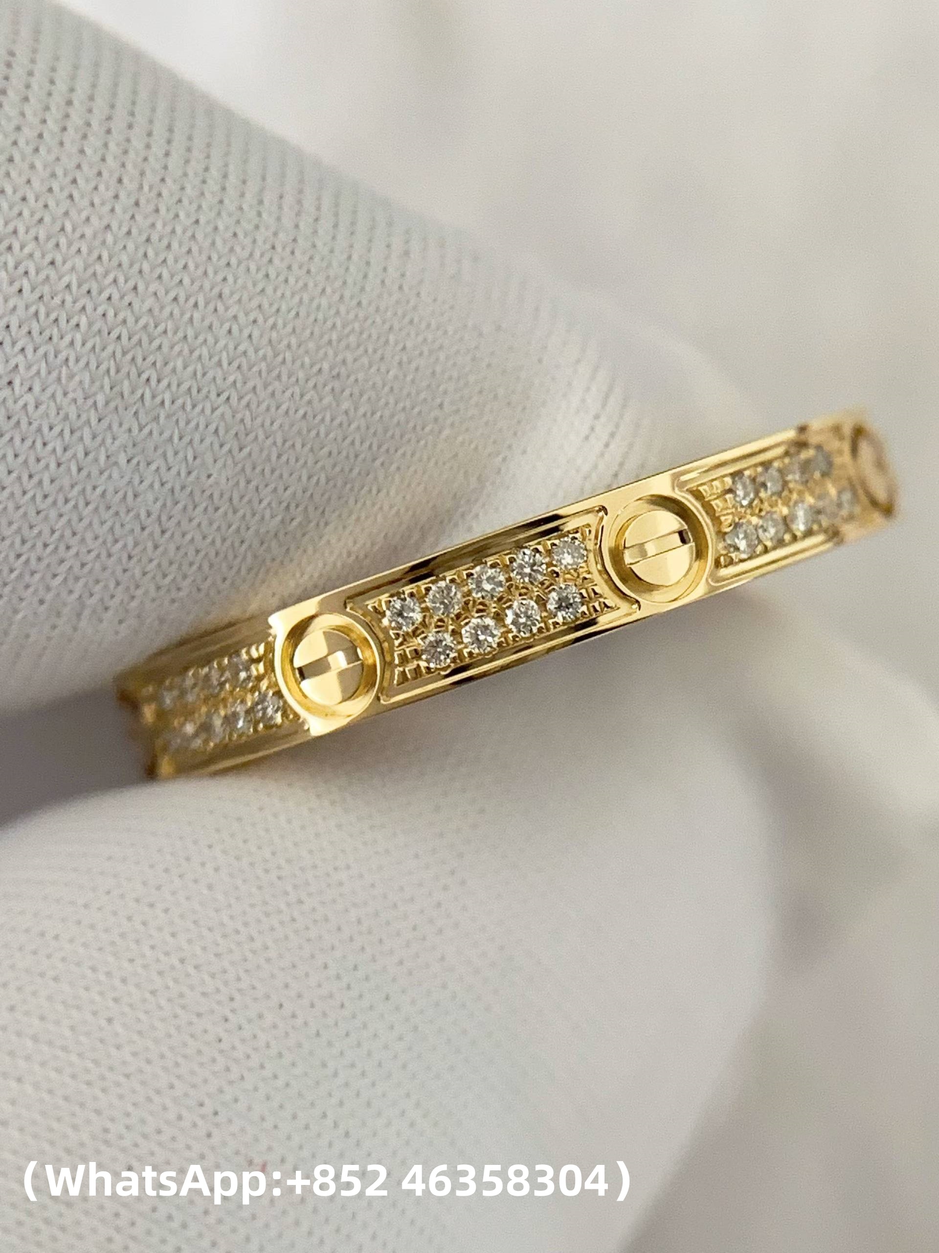 Premium 1:1 Cartier LOVE Ring, Mini Model, Paved Replica – Custom Solid 18k Yellow Gold