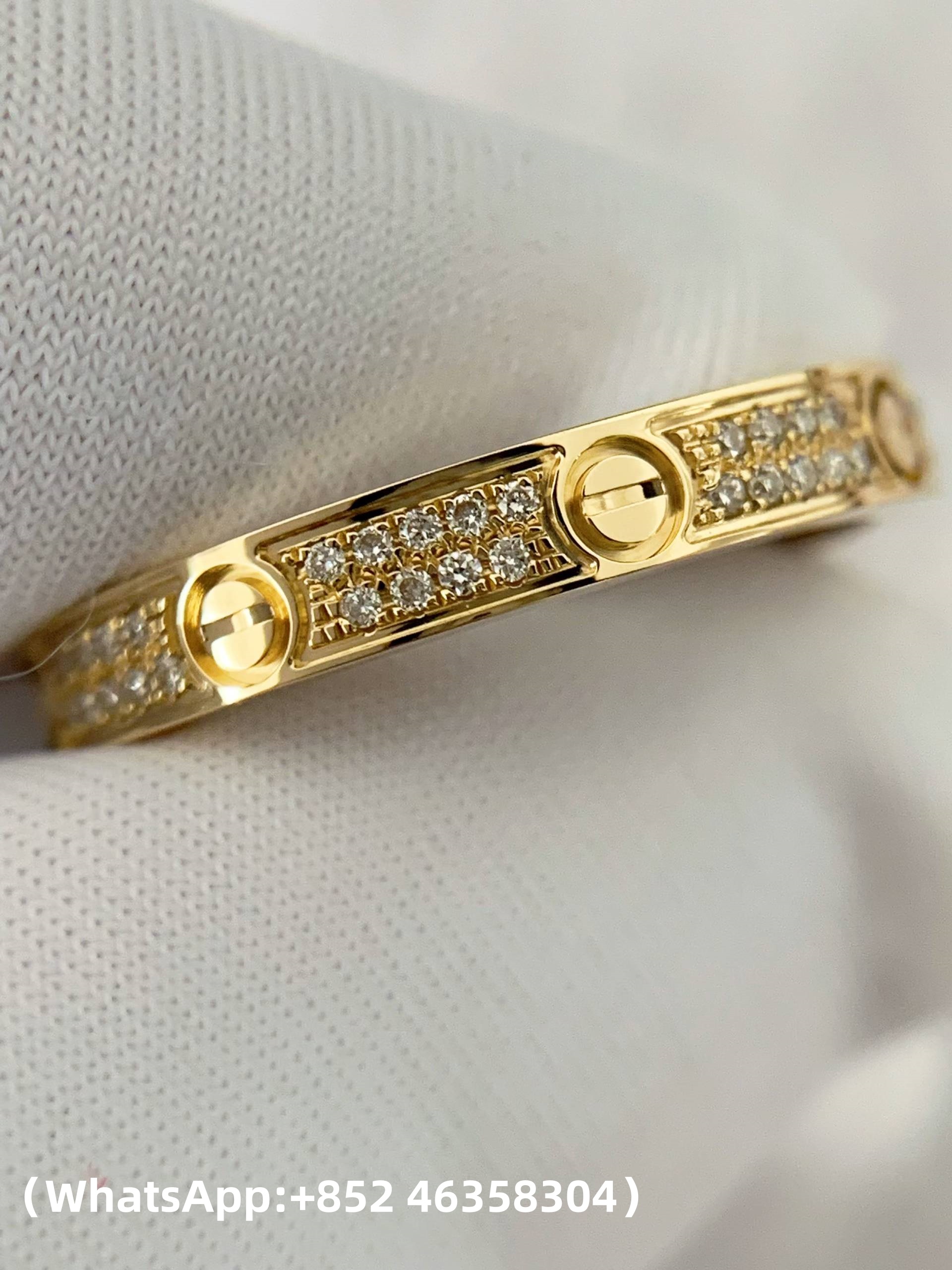 Premium 1:1 Cartier LOVE Ring, Mini Model, Paved Replica – Custom Solid 18k Yellow Gold