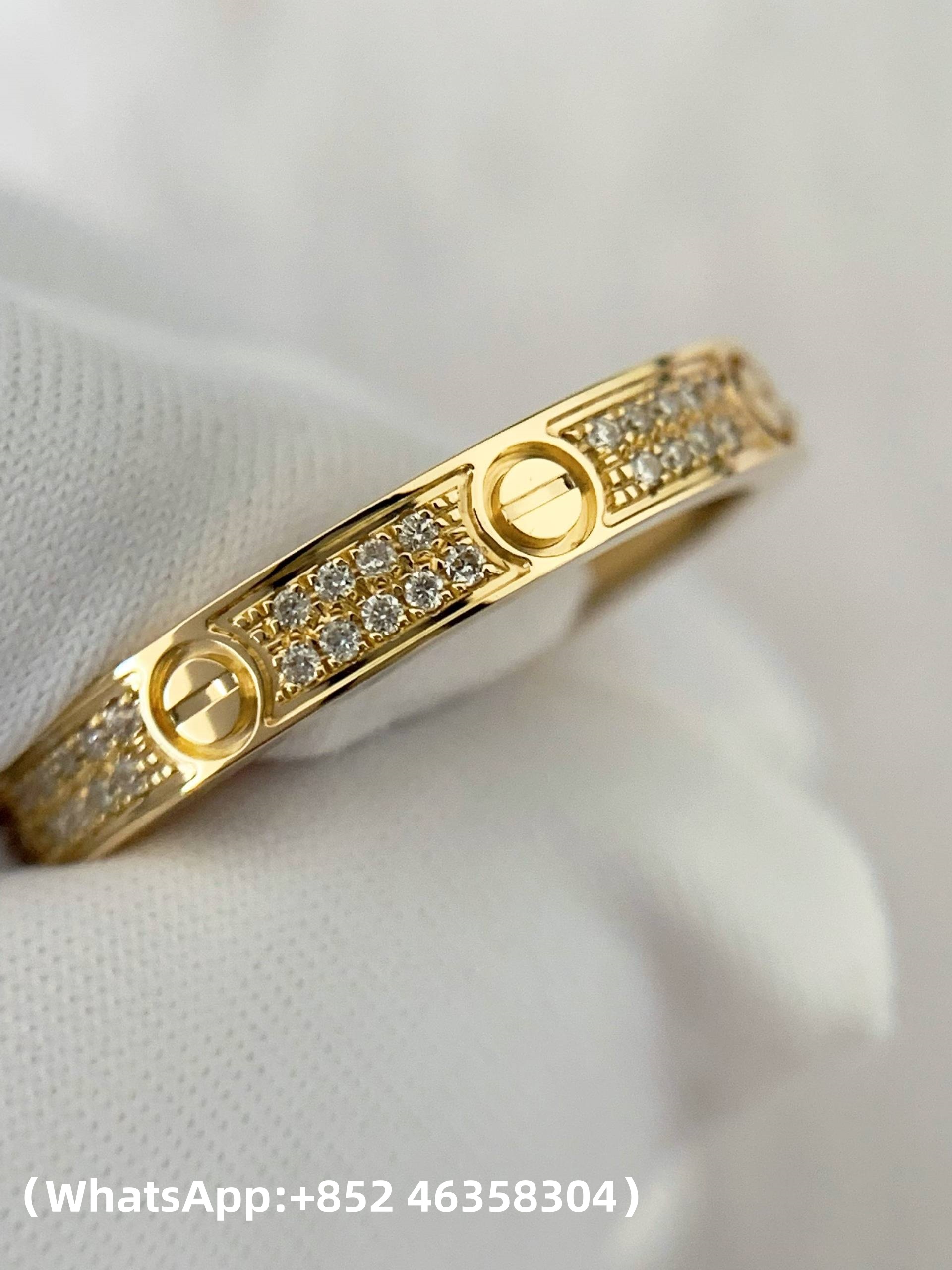 Premium 1:1 Cartier LOVE Ring, Mini Model, Paved Replica – Custom Solid 18k Yellow Gold
