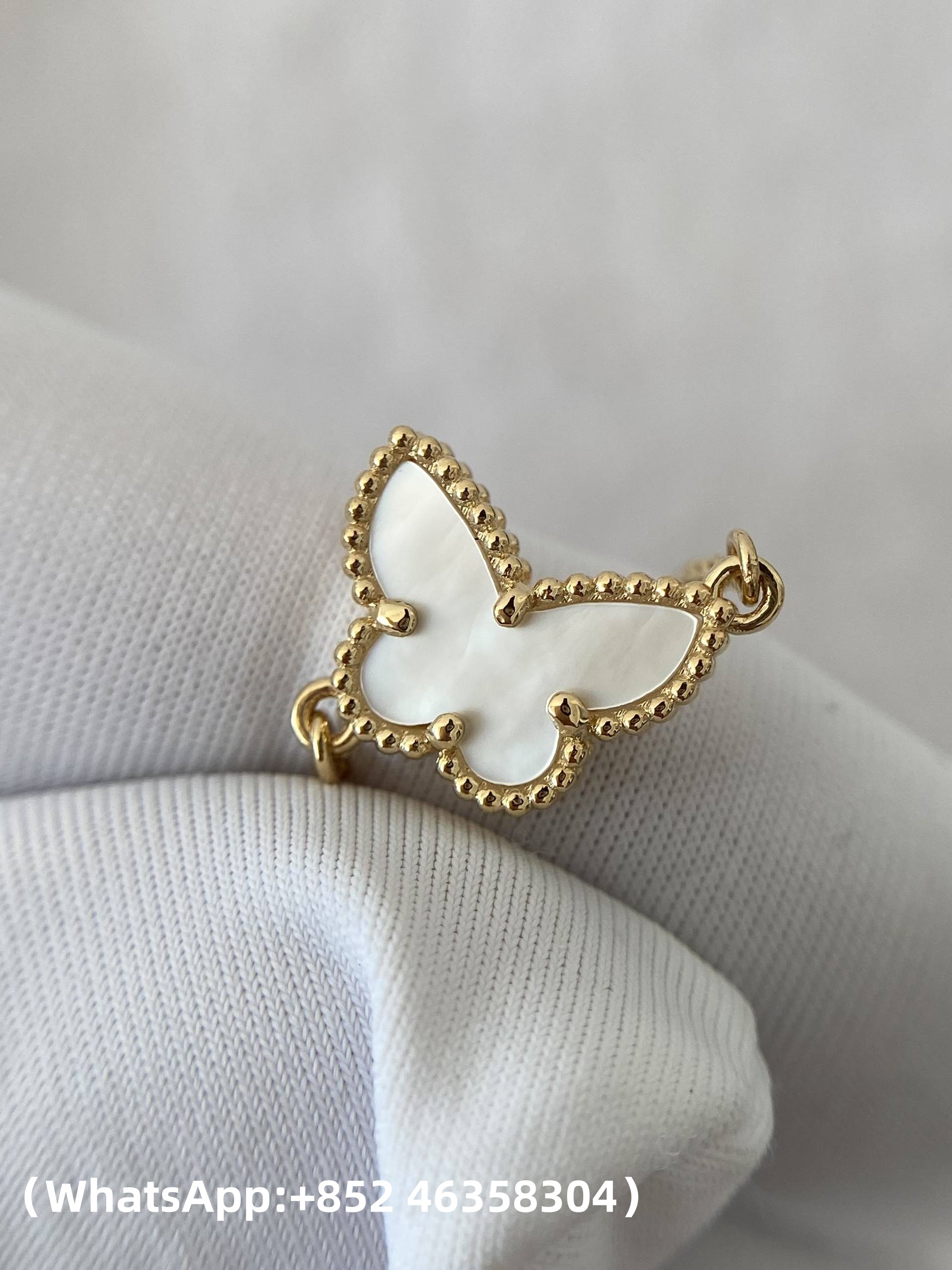 Premium 1:1 Van Cleef & Arpels Sweet Butterflies Bracelet, Mother-of-pearl Replica – Custom Solid 18K Yellow Gold