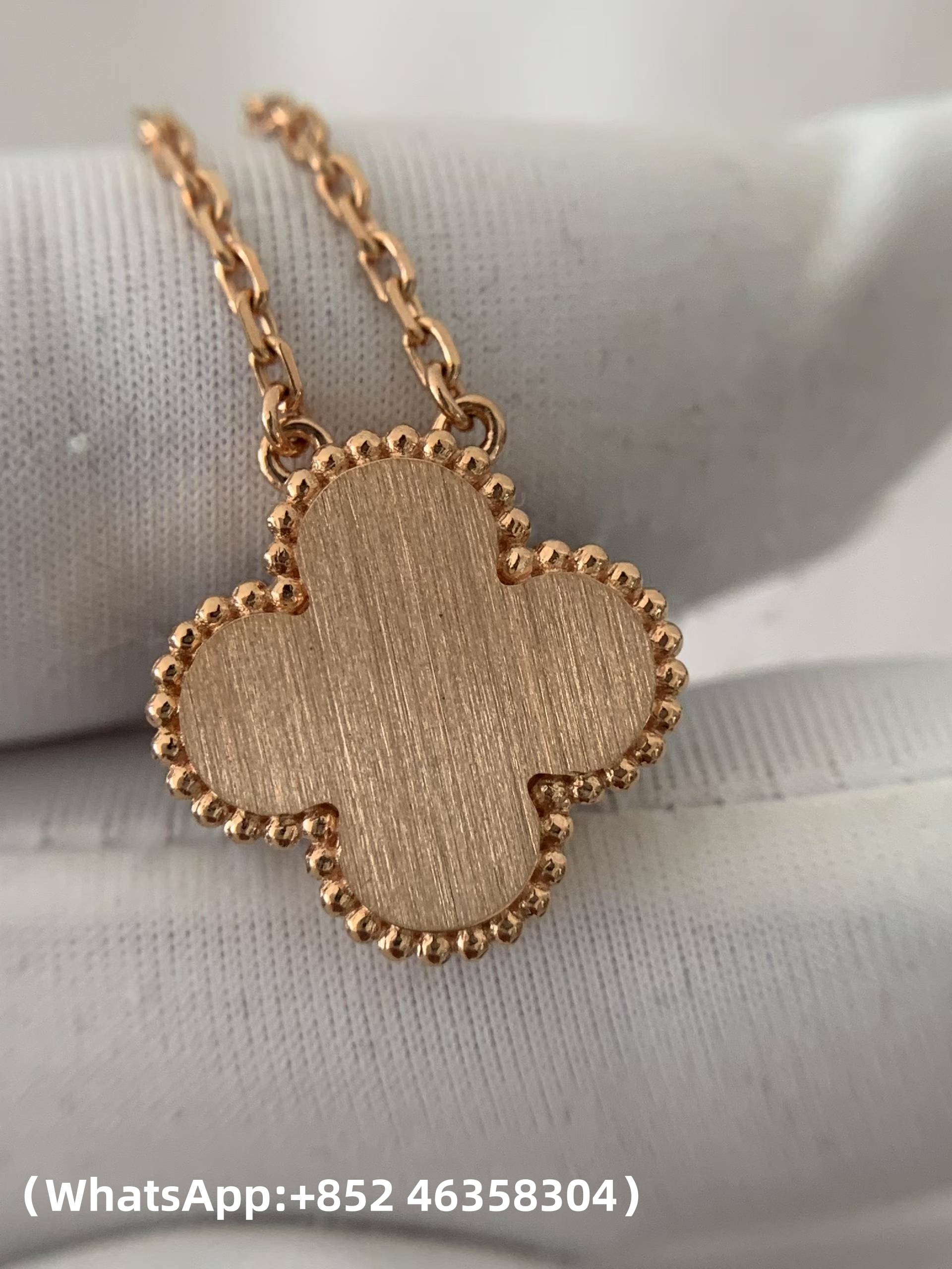 Premium 1:1 Van Cleef & Arpels Vintage Alhambra Pendant Carnelian with Diamond Replica – Custom Solid 18K Yellow Gold