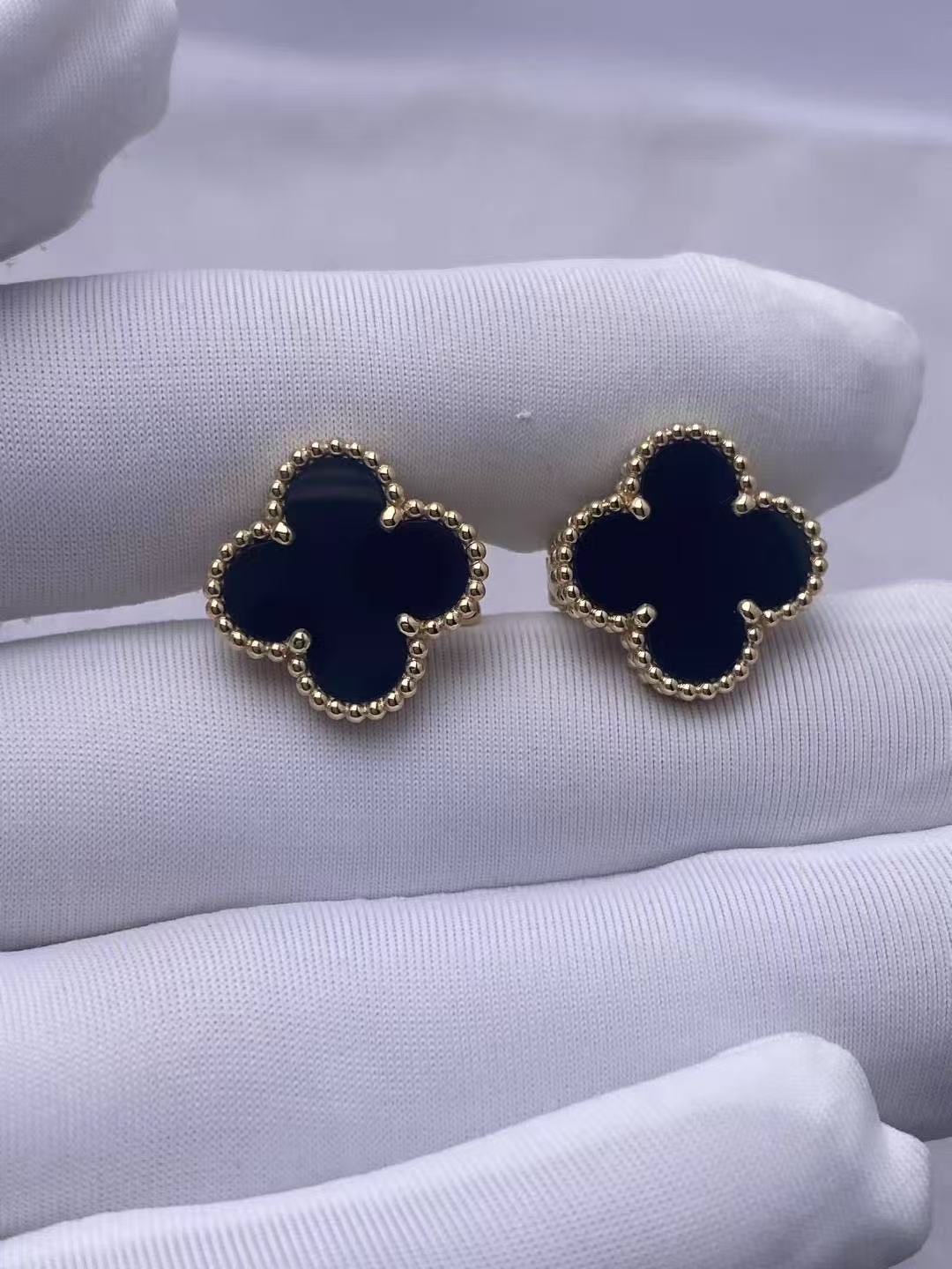 Custom Van Cleef & Arpels Vintage Alhambra Earrings