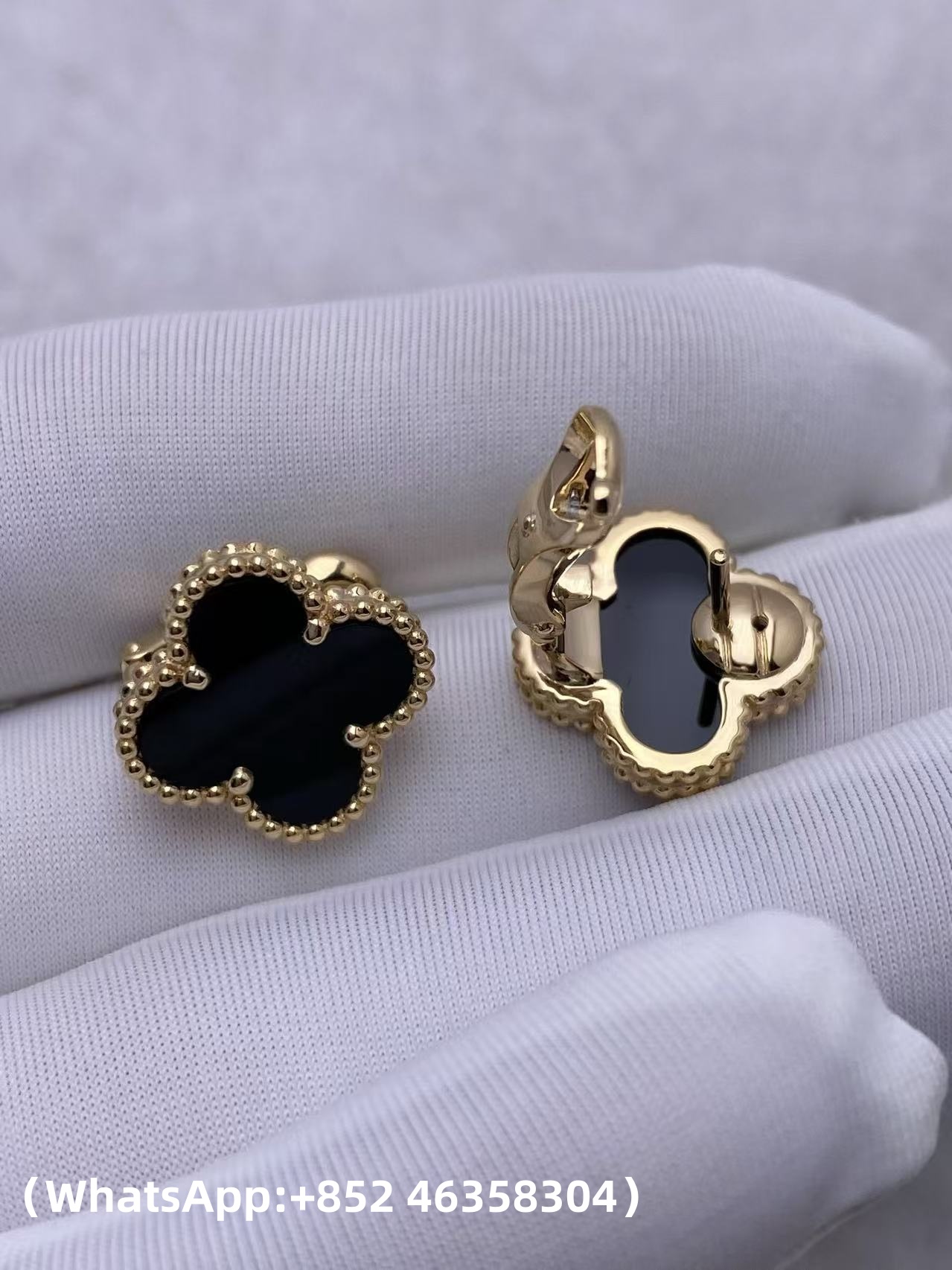 Custom Van Cleef & Arpels Vintage Alhambra Earrings