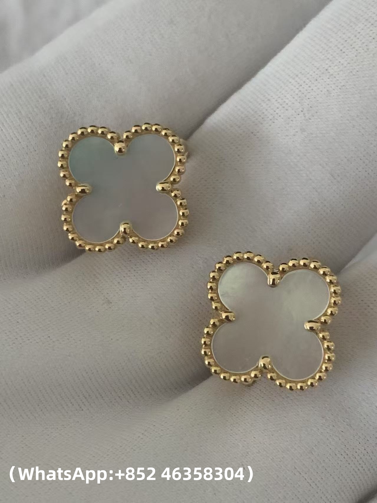 Custom Van Cleef & Arpels Vintage Alhambra Earrings Mother-of-pearl