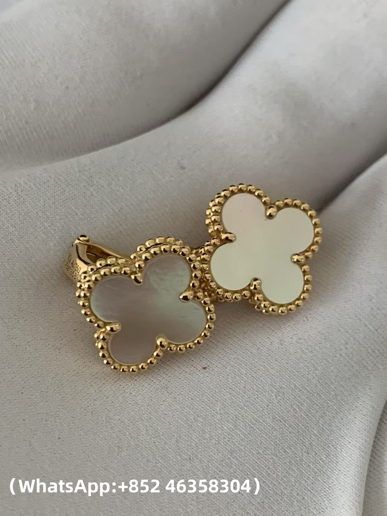 Custom Van Cleef & Arpels Vintage Alhambra Earrings Mother-of-pearl