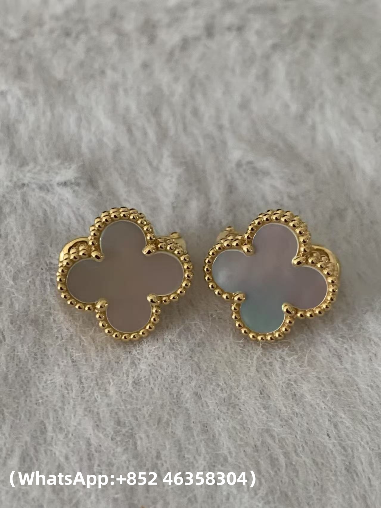 Custom Van Cleef & Arpels Vintage Alhambra Earrings Mother-of-pearl
