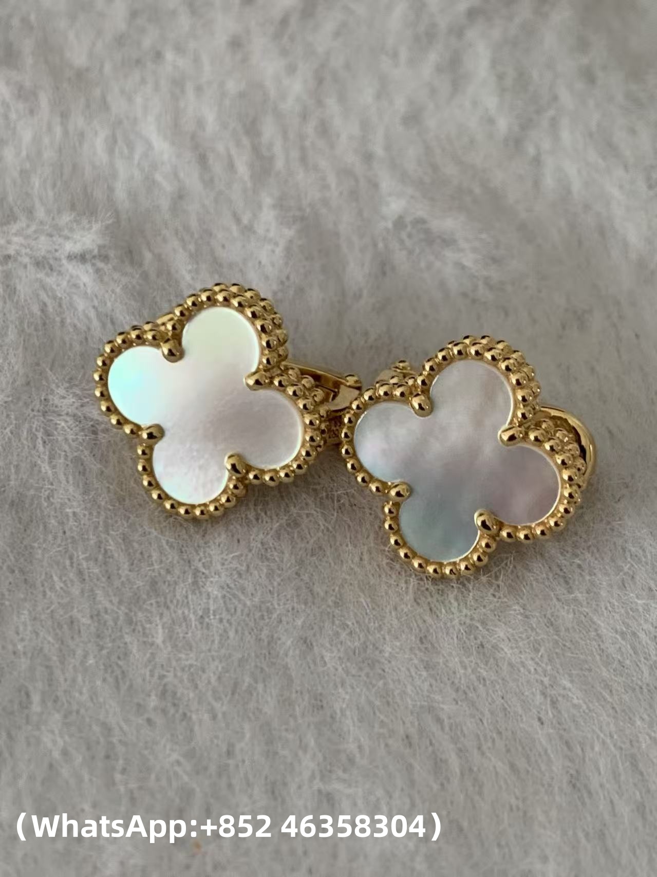 Custom Van Cleef & Arpels Vintage Alhambra Earrings Mother-of-pearl