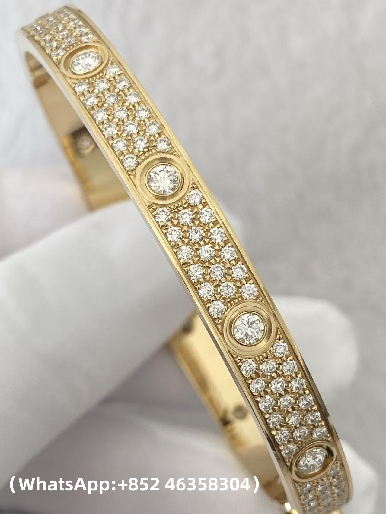 Custom Cartier LOVE Bracelet Classic Model Paved 10 Diamonds