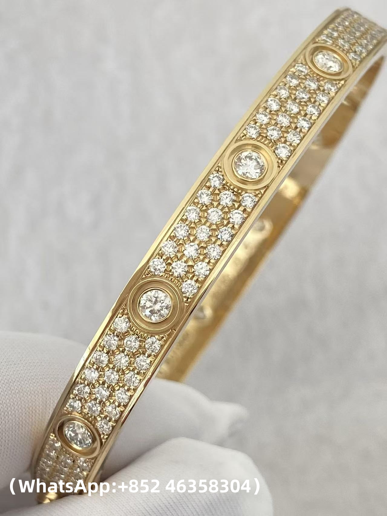 Custom Cartier LOVE Bracelet Classic Model Paved 10 Diamonds