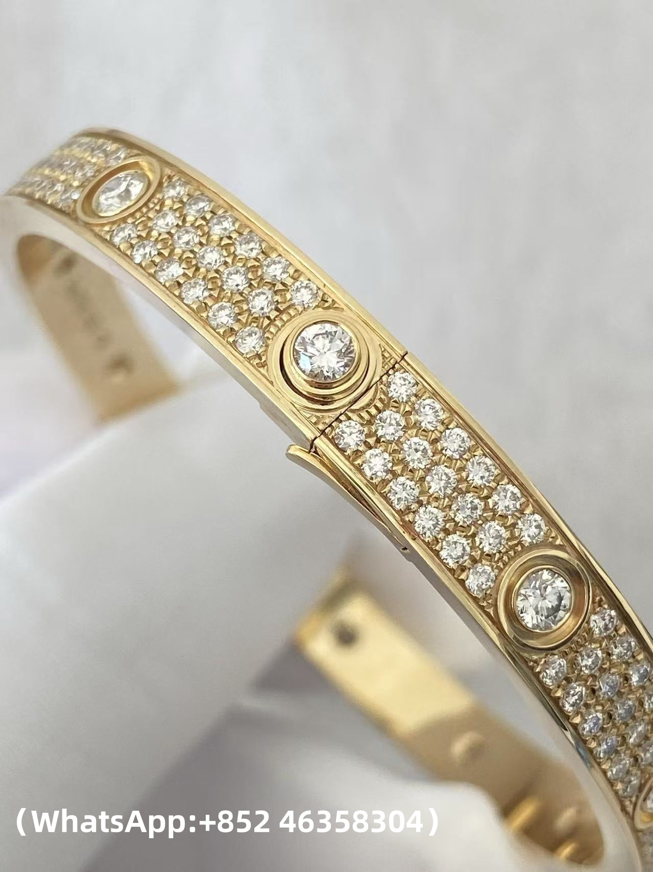 Custom Cartier LOVE Bracelet Classic Model Paved 10 Diamonds