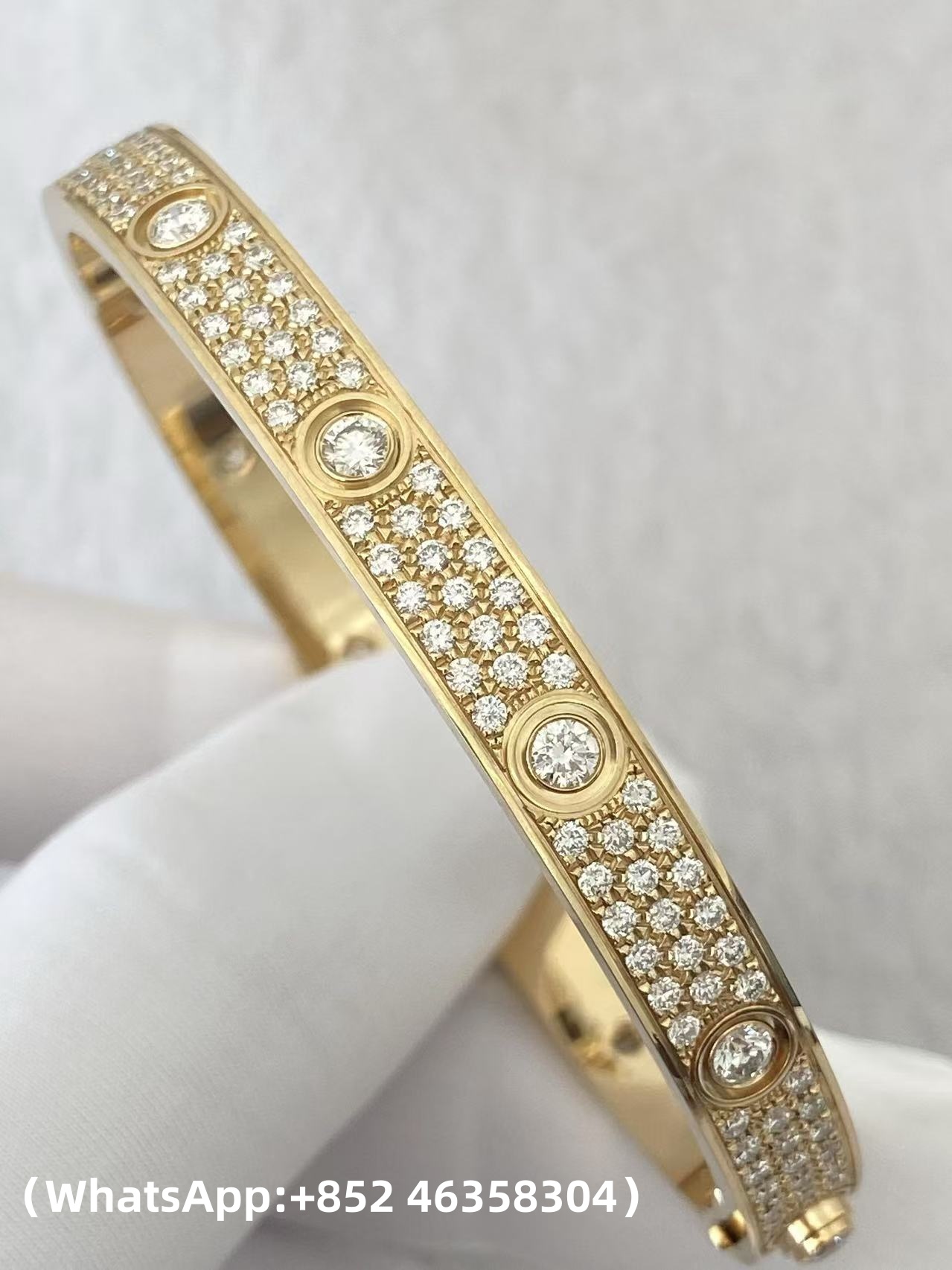 Custom Cartier LOVE Bracelet Classic Model Paved 10 Diamonds