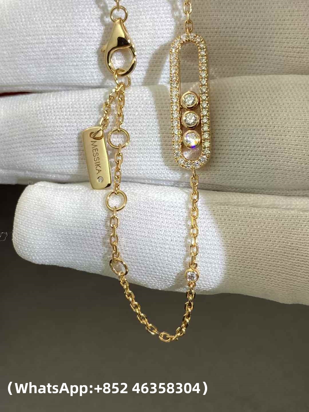 Custom Messika Baby Move Pavé Yellow Gold Diamond Bracelet
