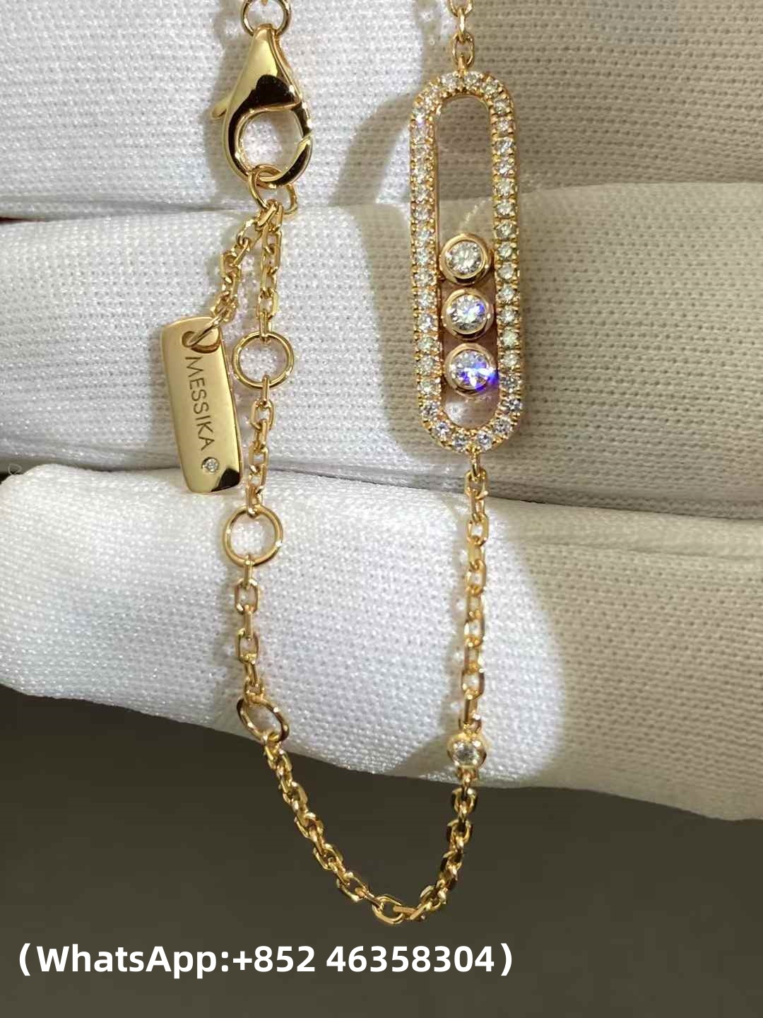Custom Messika Baby Move Pavé Yellow Gold Diamond Bracelet