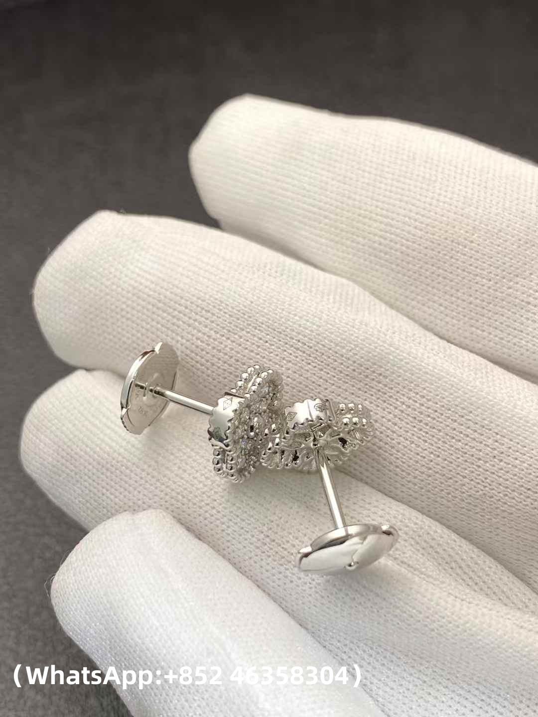 Custom Van Cleef & Arpels Sweet Alhambra Earstuds Diamond