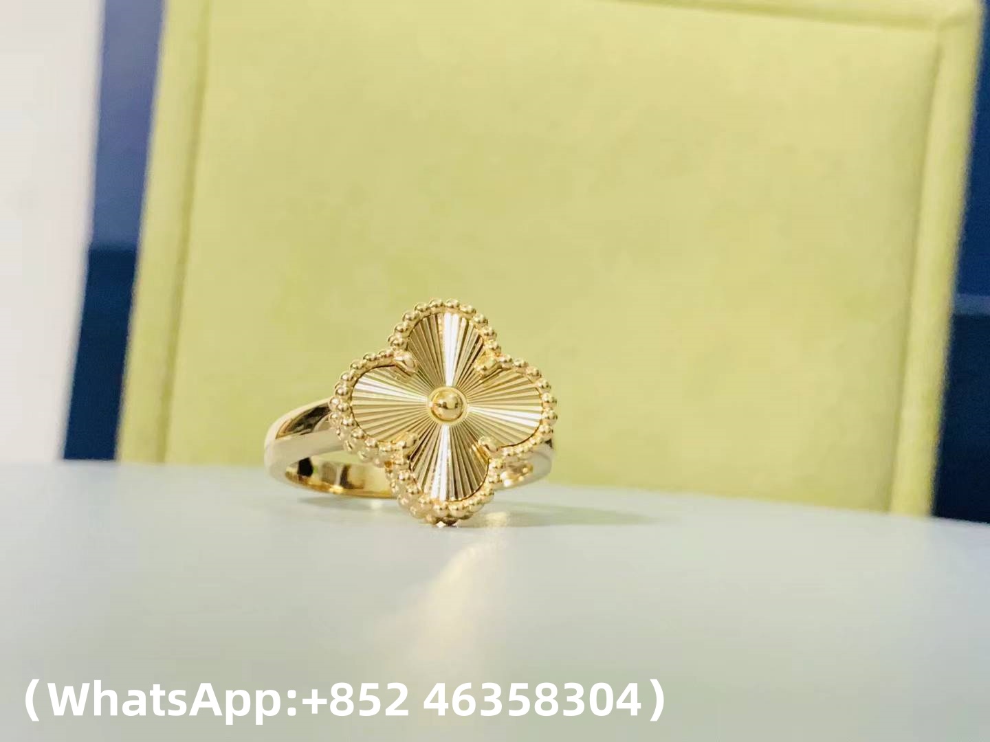 Custom Van Cleef & Arpels Vintage Alhambra Ring