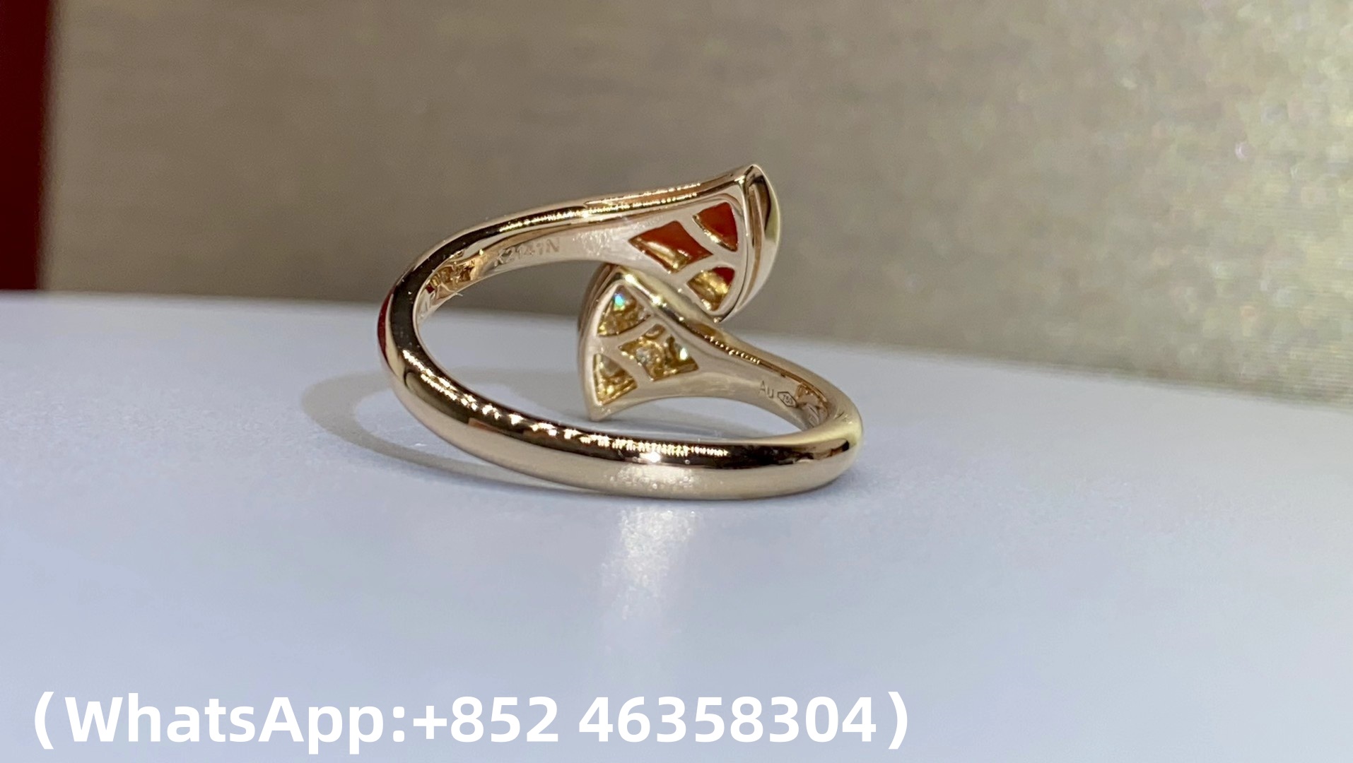 Custom Bvlgari Divas' Dream Ring Set with Carnelian Element and Pavé Diamonds