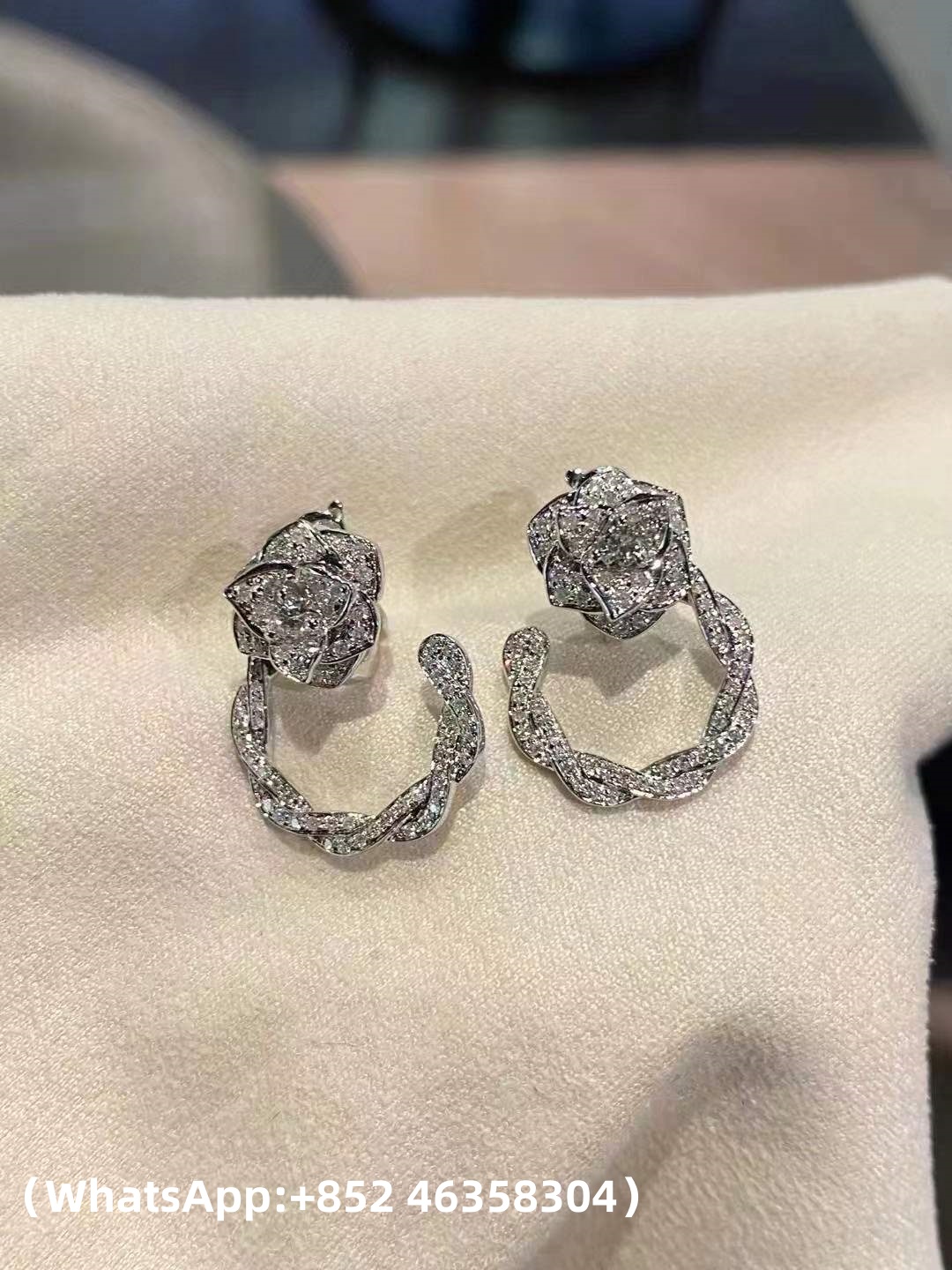 Custom Piaget Rose Earrings