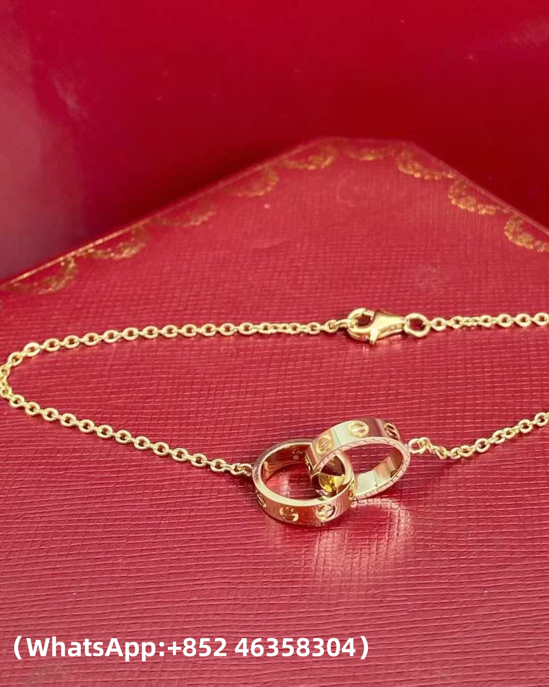 Custom Solid 18k Gold Cartier Jewelry LOVE Bracelet On Chain