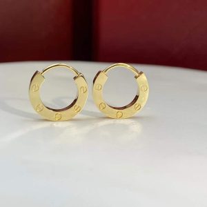 Premium 1:1 Cartier LOVE Single Hoop Earring Replica - Custom Solid 18k Yellow Gold