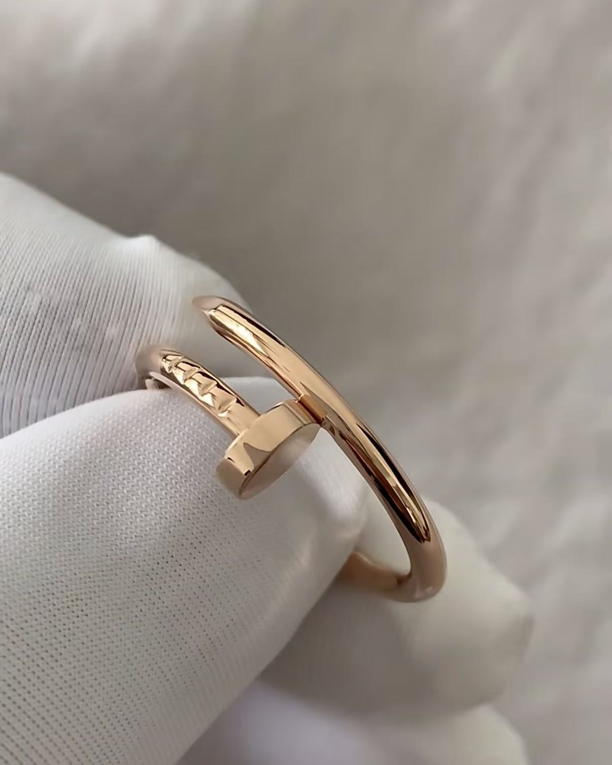 Premium 1:1 Cartier Juste un Clou Ring, Small Model Replica- Custom Solid 18K Rose Gold