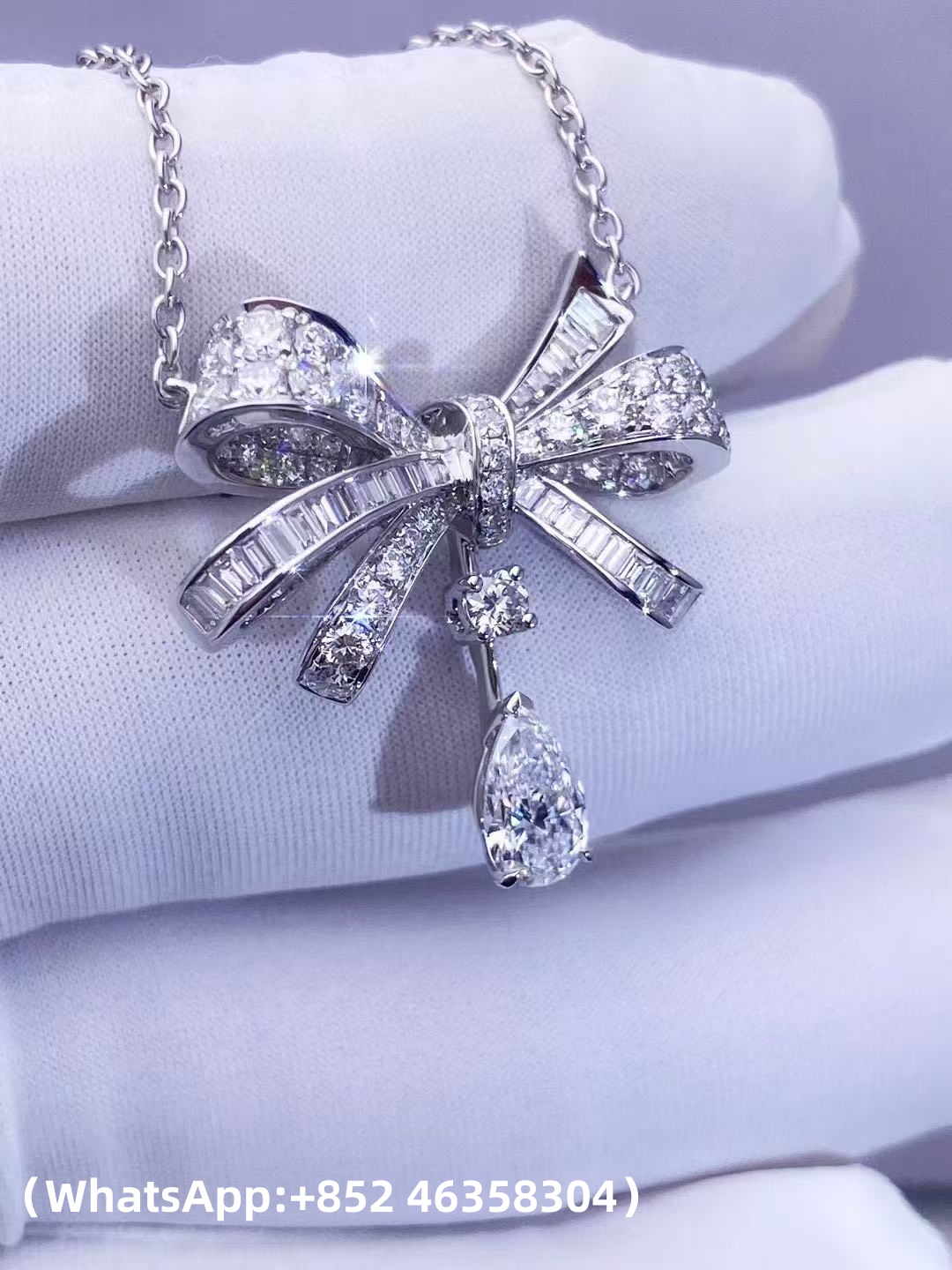 Custom Graff Tilda's Bow Classic Diamond Drop Pendant