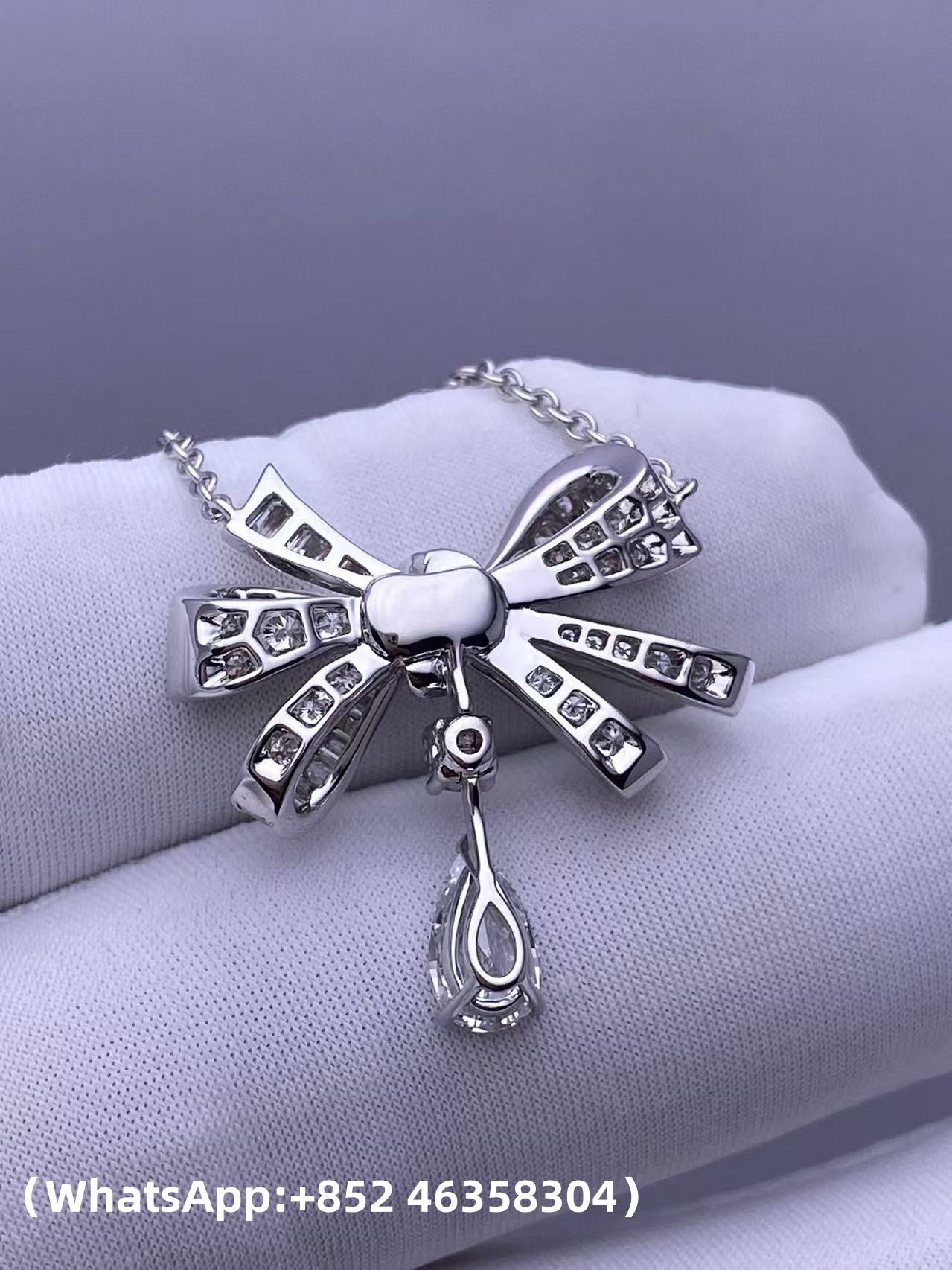 Custom Graff Tilda's Bow Classic Diamond Drop Pendant