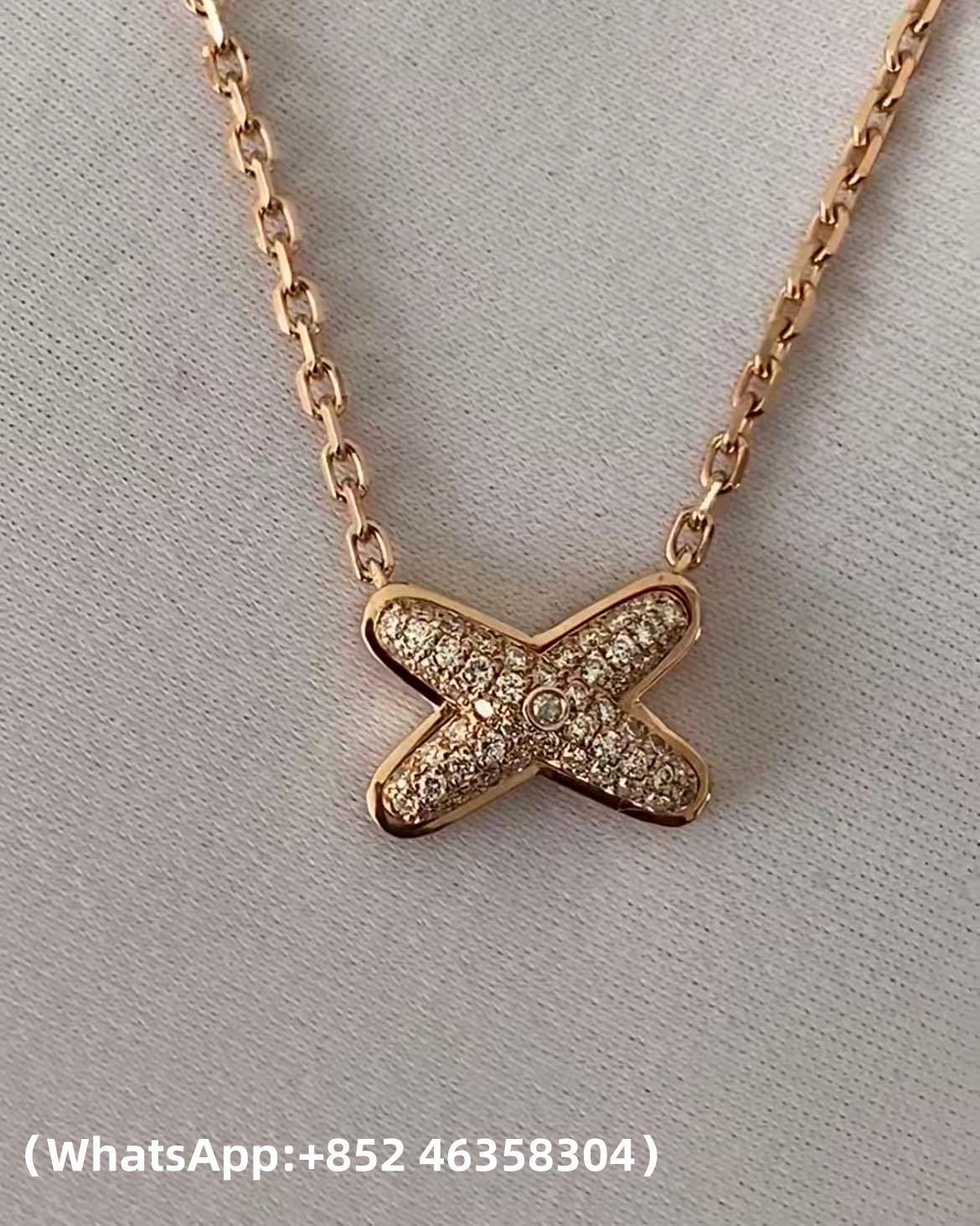 Premium 1:1 Chaumet Jeux de Liens Pendant, Diamonds Replica – Custom Solid 18k Rose Gold