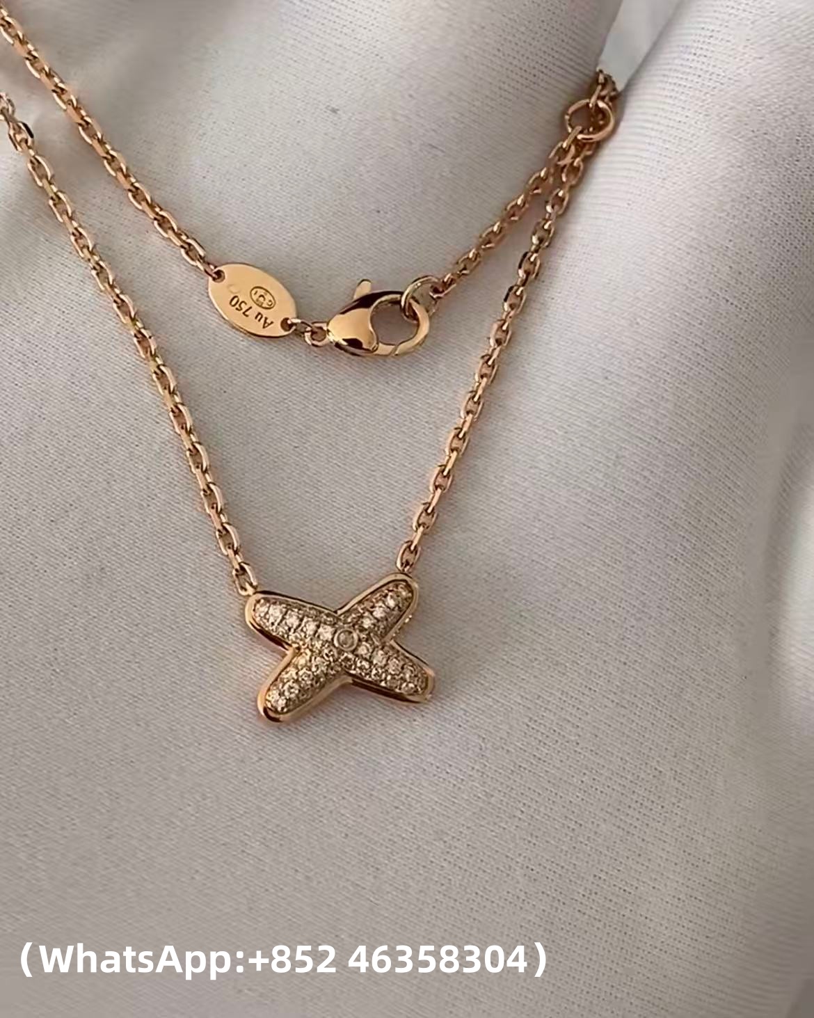 Premium 1:1 Chaumet Jeux de Liens Pendant, Diamonds Replica – Custom Solid 18k Rose Gold