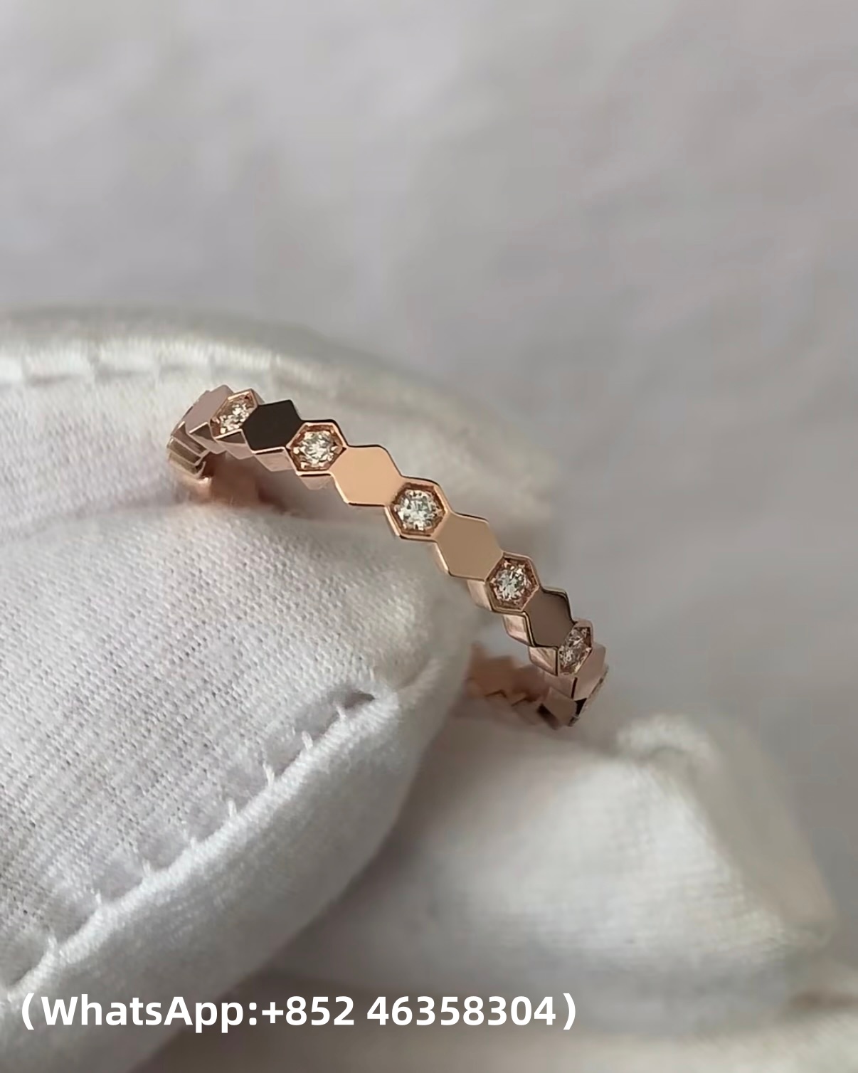 custom solid 18k rose gold Chaumet Bee de Chaumet ring