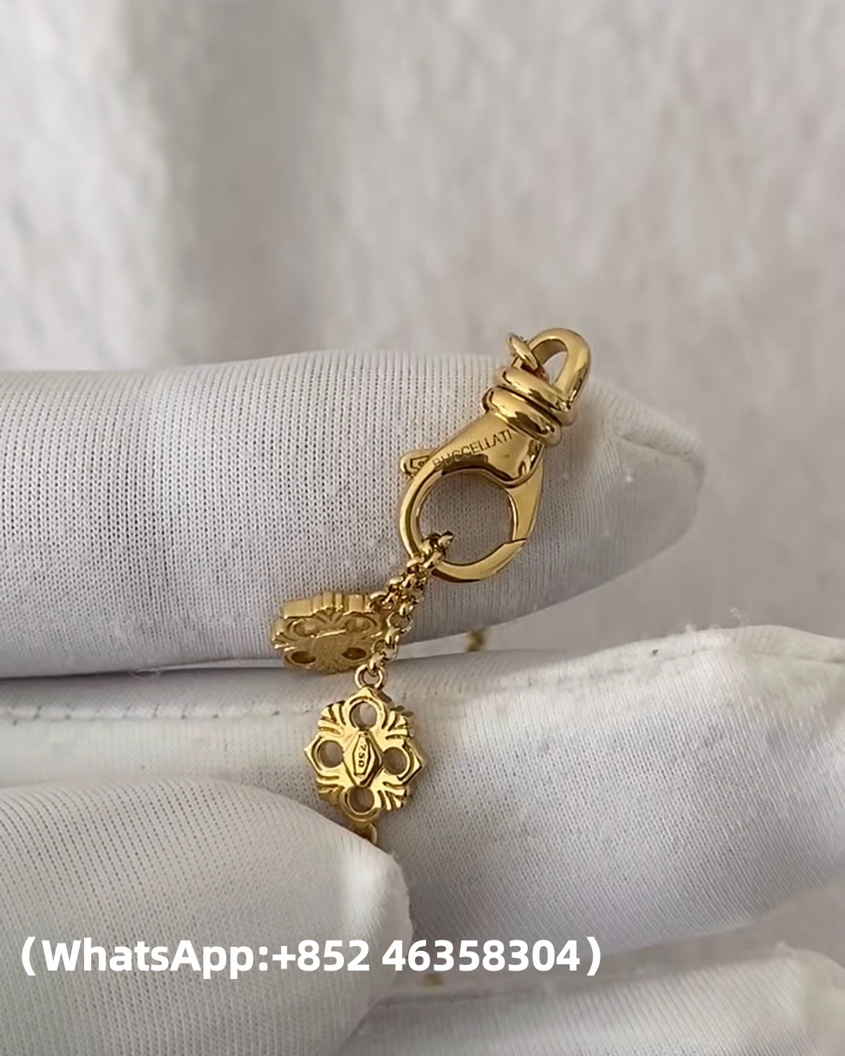 Custom Buccellati OPERA TULLE ENAMEL Gold Diamond Pendant