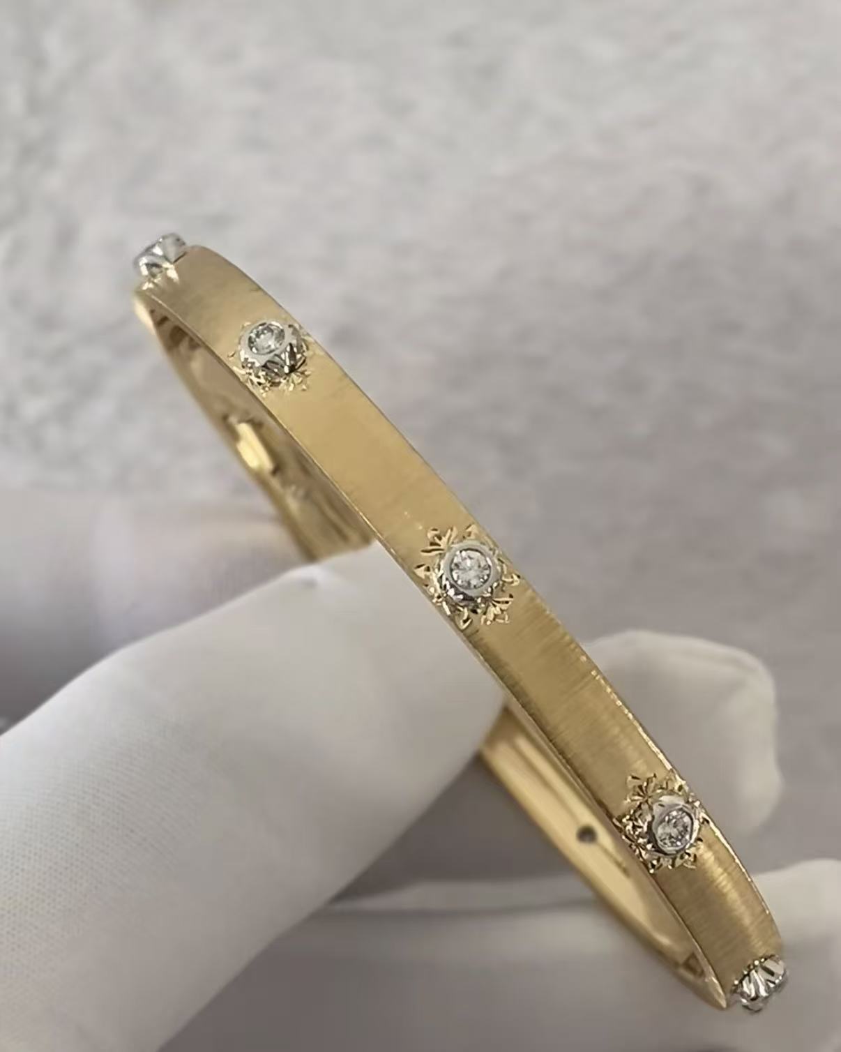 custom solid 18k gold Buccellati MACRI Gold and Platinum Bracelets