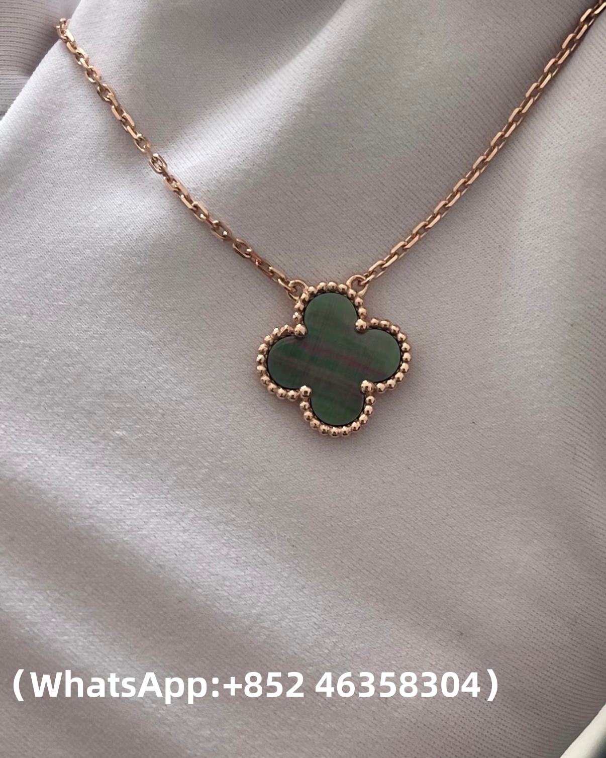 custom 18k gold Van Cleef & Arpels Vintage Alhambra Pendant