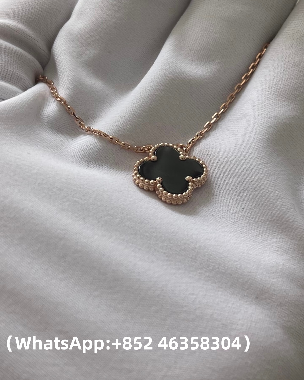 custom 18k gold Van Cleef & Arpels Vintage Alhambra Pendant
