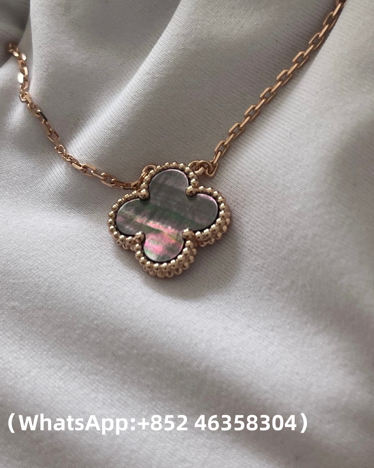 custom 18k gold Van Cleef & Arpels Vintage Alhambra Pendant