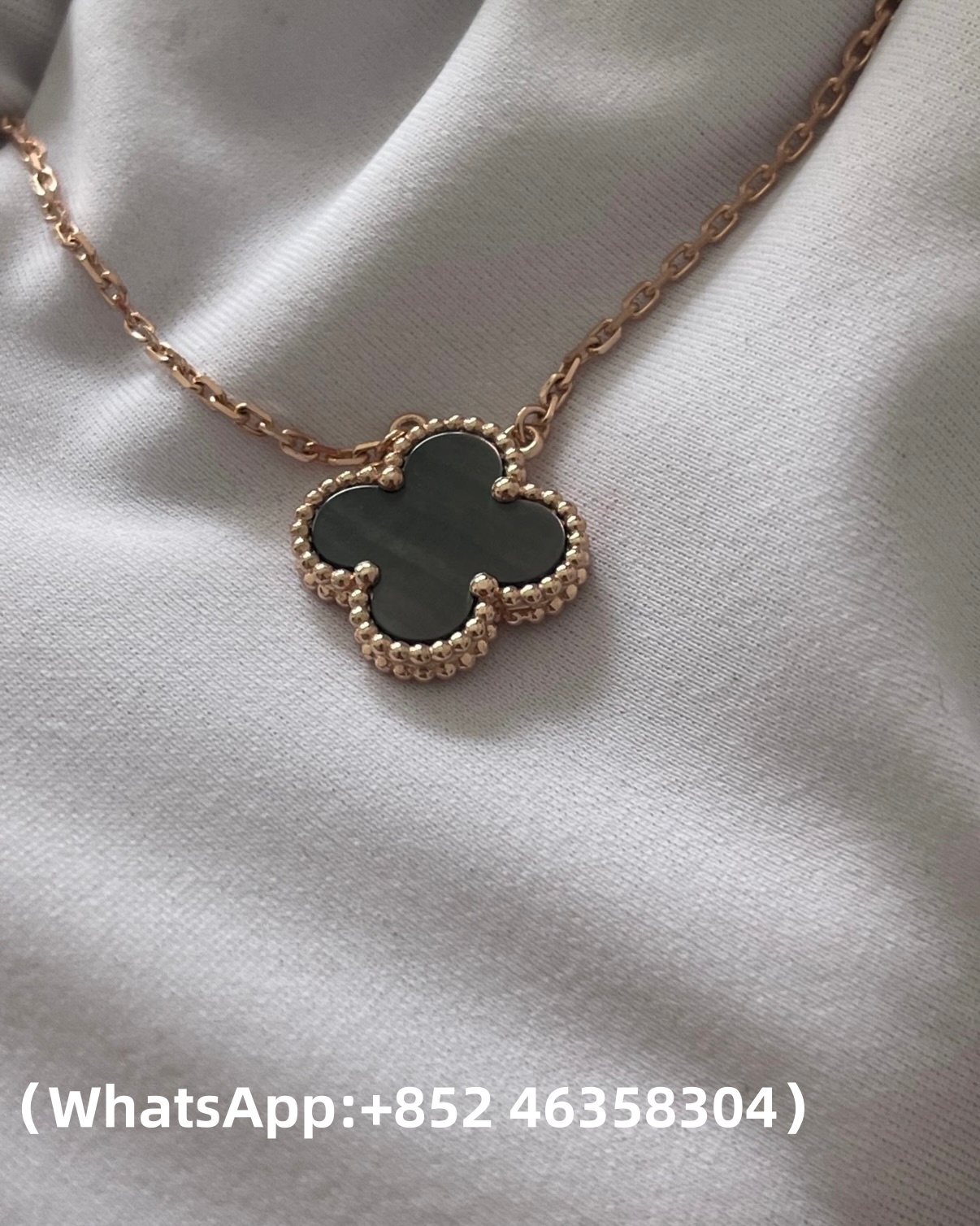 custom 18k gold Van Cleef & Arpels Vintage Alhambra Pendant